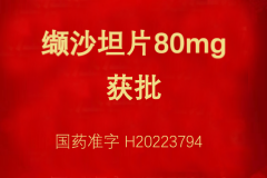 热烈祝贺缬沙坦片160mg/80mg获得注册批准